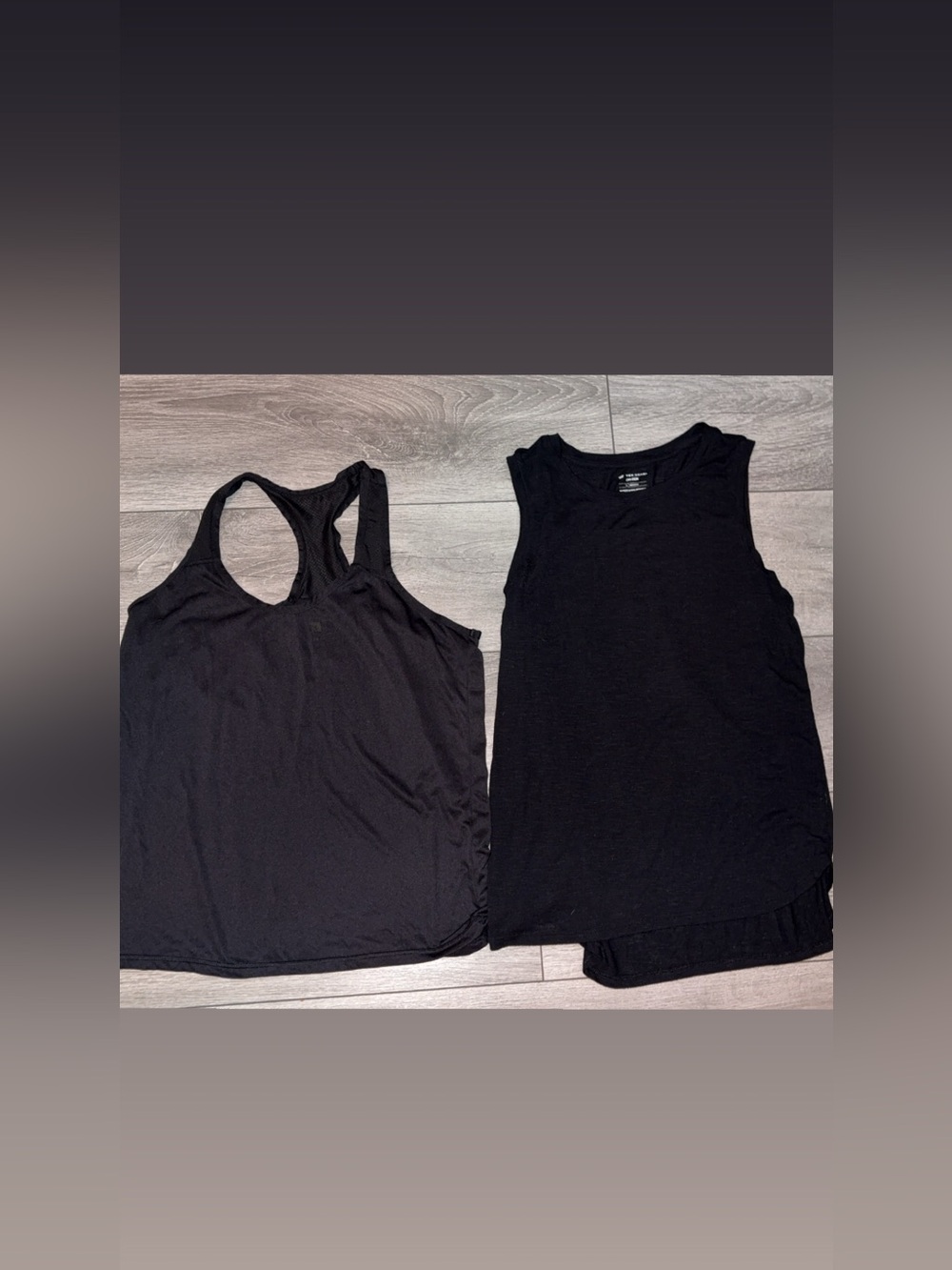 Lot Of 2- Size Large Women’s Athletic Tank Tops Black- Tek Gear & Xersion